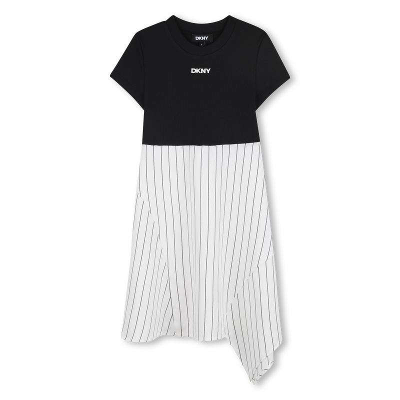 Feestjurk in twee materialen DKNY 
                        GIRL