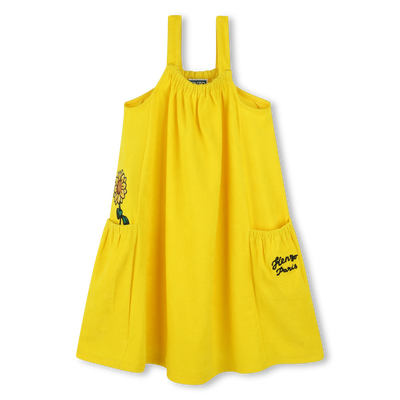 Badstof jurk met borduursel KENZO KIDS GIRL