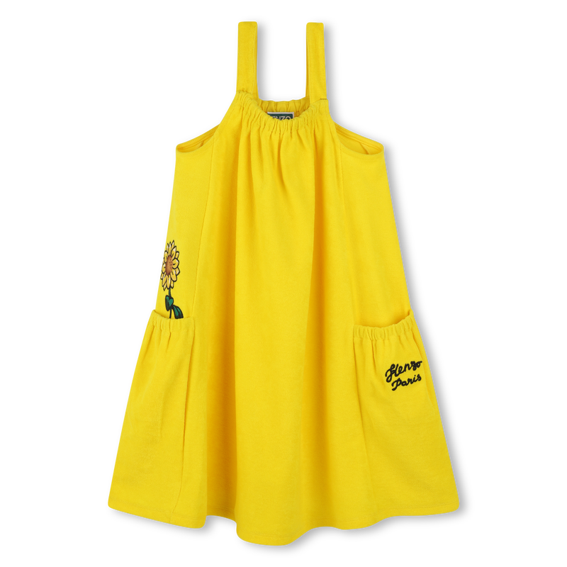 Badstof jurk met borduursel KENZO KIDS 
                        GIRL
