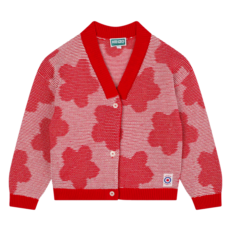 Geknoopt vestje met bloemen KENZO KIDS 
                        GIRL