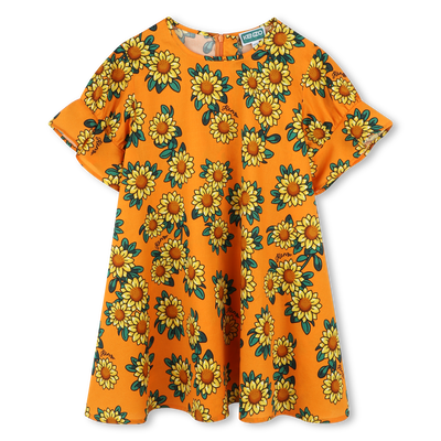 Jurk met zonnebloemprint KENZO KIDS GIRL