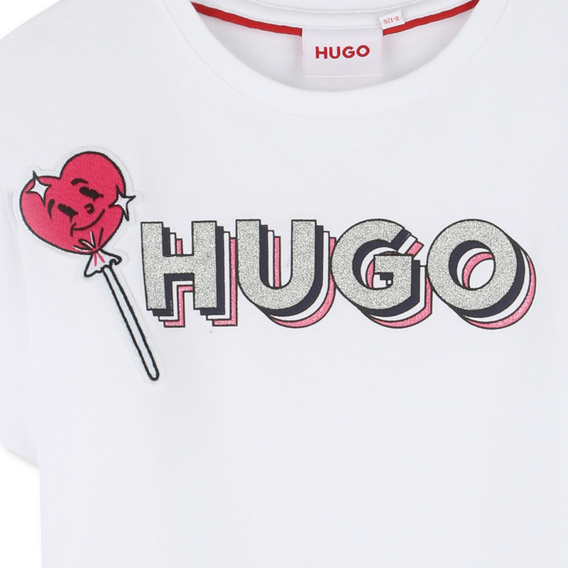 T-shirt met patch en logo HUGO 
                        GIRL