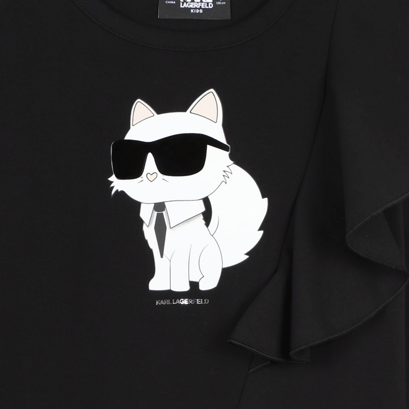 Rechte jurk met volanten KARL LAGERFELD KIDS 
                        GIRL