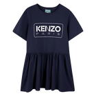 Jurk met print en volant KENZO KIDS 
                    GIRL