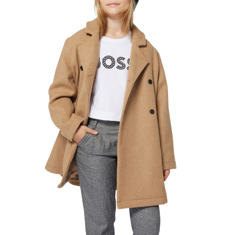 Katoenen broek met plooitjes BOSS 
                        GIRL