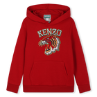 Sweater met capuchon, DONKER ROOD, hi-res