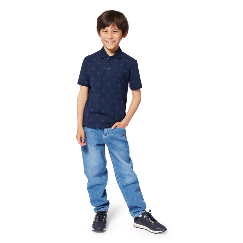 Polo met rechte snit en print BOSS 
                        BOY