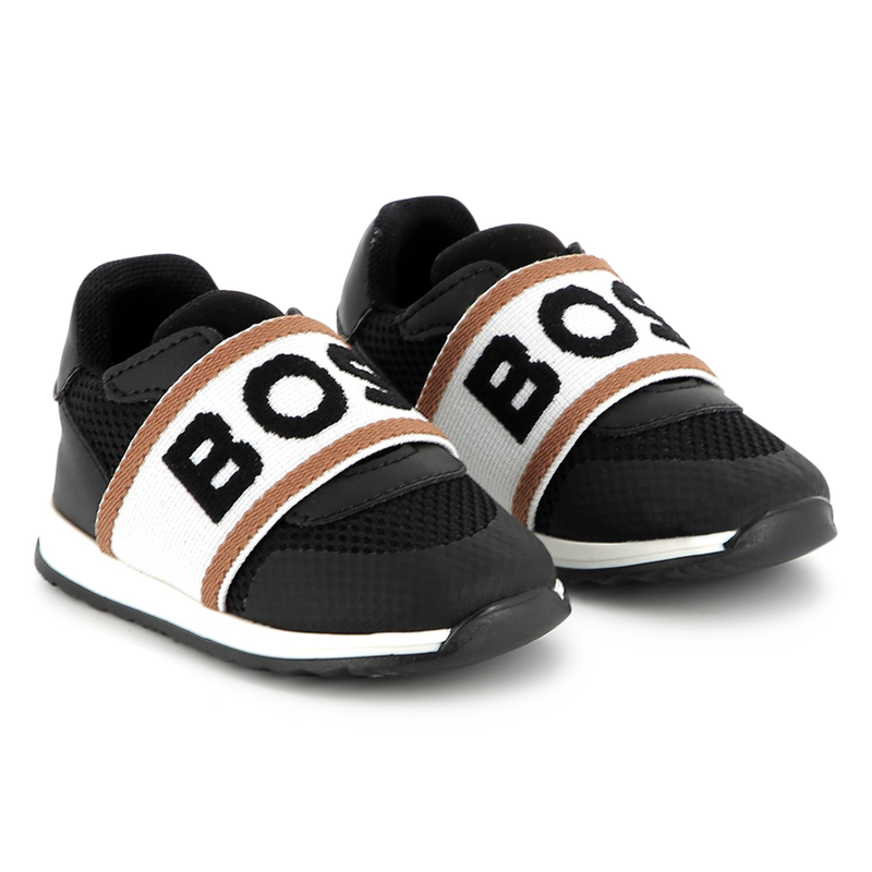 Sneakers met leer en visnet BOSS 
                        BOY