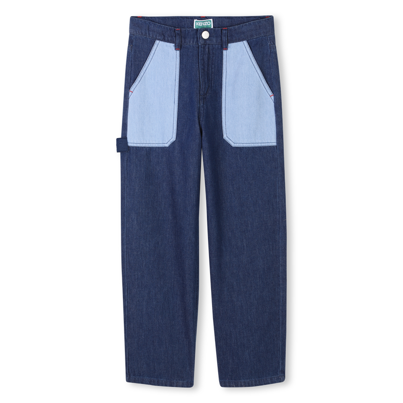 Jeans met zakken en borduursel KENZO KIDS 
                        BOY