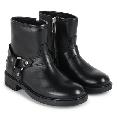 Leren enkellaarsjes met rits ZADIG & VOLTAIRE GIRL