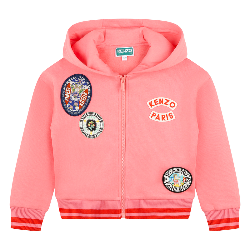 Fleece sweatshirt met rits KENZO KIDS 
                        GIRL