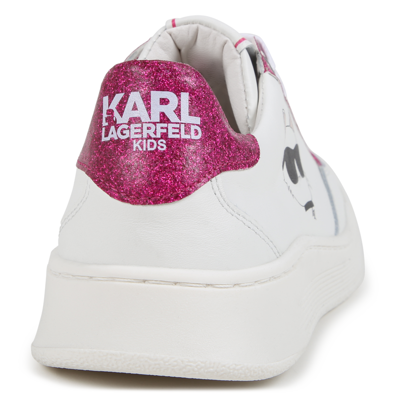 Leren sneakers met veters KARL LAGERFELD KIDS 
                        GIRL