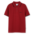 Poloshirt met korte mouwen, DONKER ROOD, hi-res