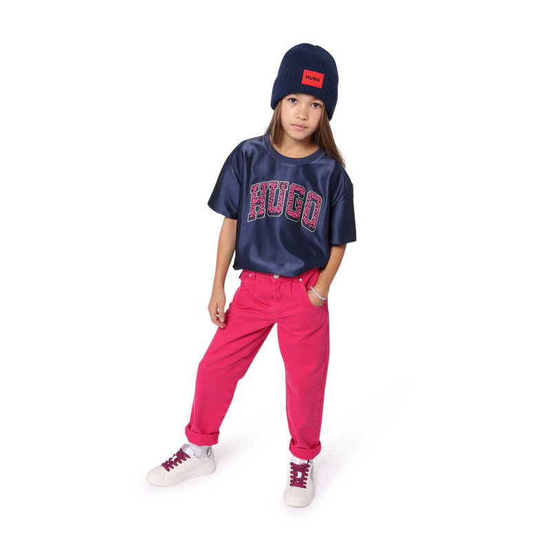 Gebreide muts van katoen HUGO 
                        UNISEX