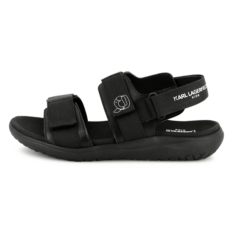 Leren sandalen met klittenband KARL LAGERFELD KIDS 
                        BOY