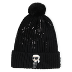 Gebreide muts met pompon KARL LAGERFELD KIDS 
                    GIRL