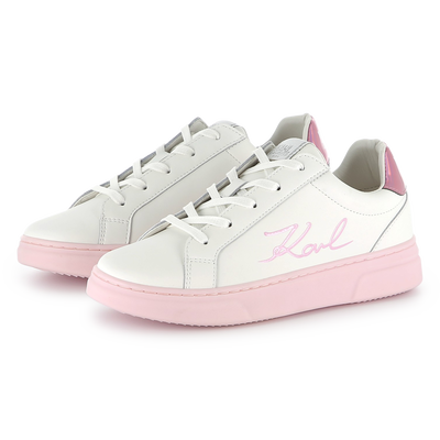 Leren sneakers met veters KARL LAGERFELD KIDS GIRL