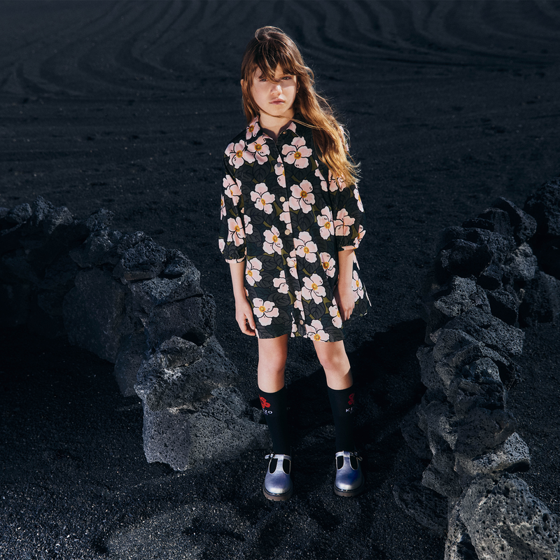 Jurk met lange pofmouwen KENZO KIDS 
                        GIRL