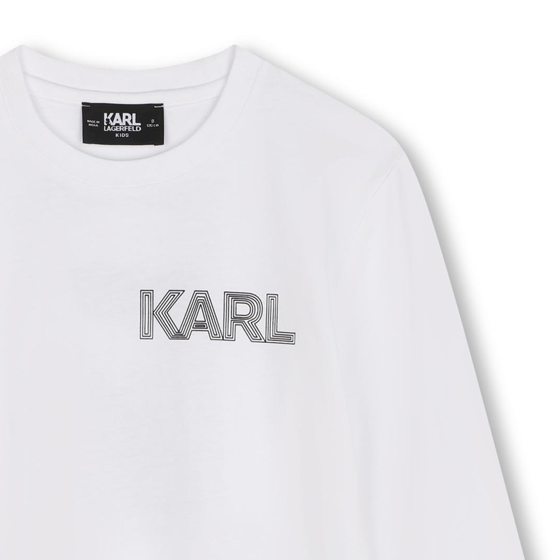 Katoenen T-shirt lange mouwen KARL LAGERFELD KIDS 
                        BOY