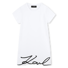 Geborduurde jurk korte mouwen KARL LAGERFELD KIDS 
                    GIRL