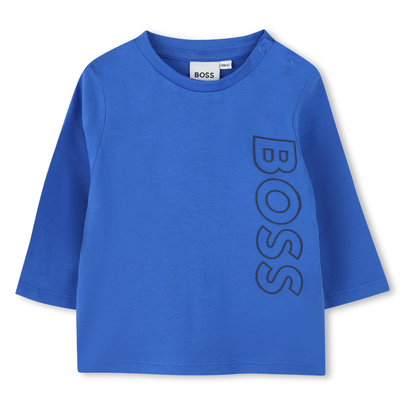 T-shirt met verticaal logo BOSS 
                        BOY