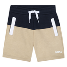 Fleece short in twee kleuren, MARINE, hi-res