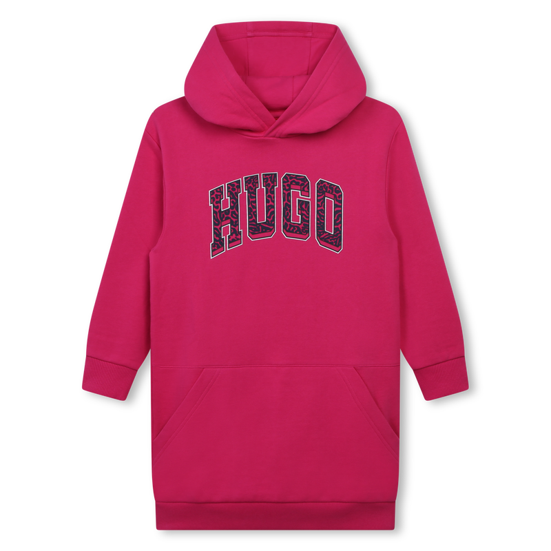 Fleece jurk met kangoeroezak HUGO 
                        GIRL