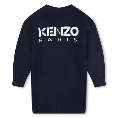 Jurk met ingebreide bloem KENZO KIDS GIRL