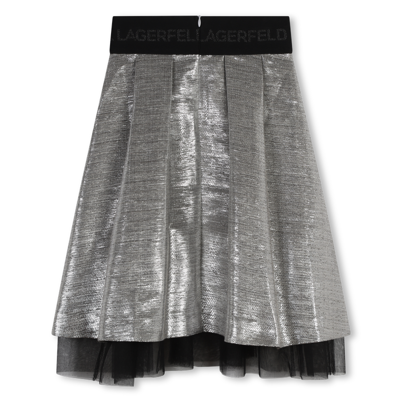 Halflange glanzende rok KARL LAGERFELD KIDS 
                        GIRL