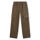 Broek met elastische taille, KAKI, hi-res
