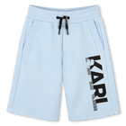 Katoenen bermuda met elastiek, LICHT BLAUW, hi-res