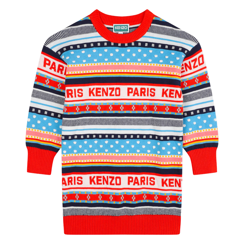 Gebreide jurk met motieven KENZO KIDS 
                        GIRL