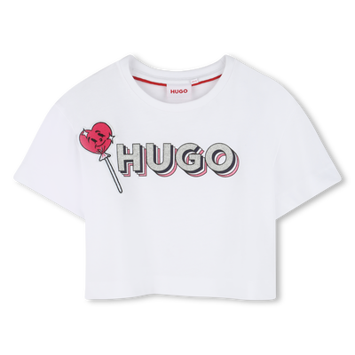 T-shirt met patch en logo HUGO GIRL
