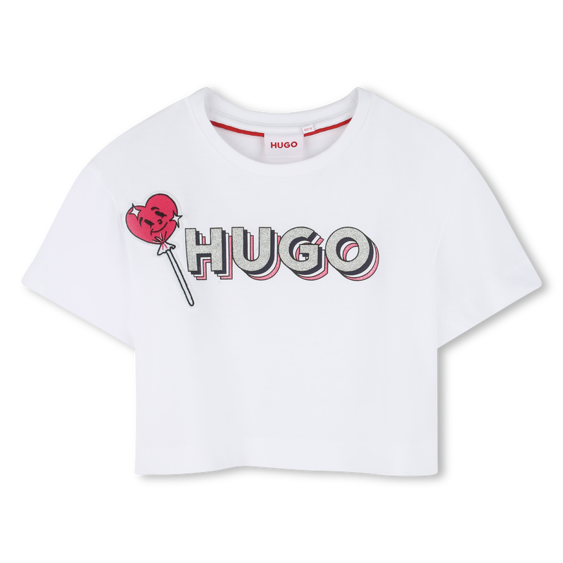 T-shirt met patch en logo HUGO 
                        GIRL