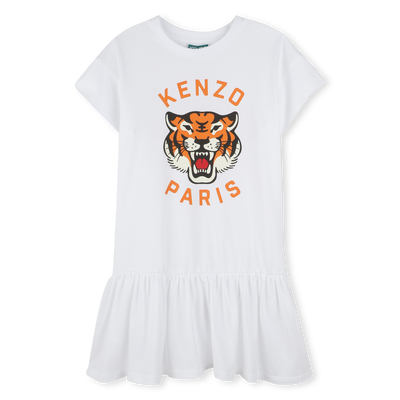 Jurk met print en volant KENZO KIDS GIRL