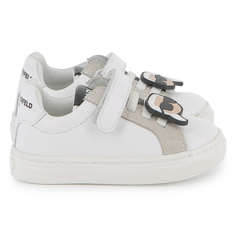 Lage sneakers van koeienhuid KARL LAGERFELD KIDS 
                        UNISEX