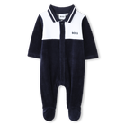 Fluwelen jumpsuit, MARINE, hi-res