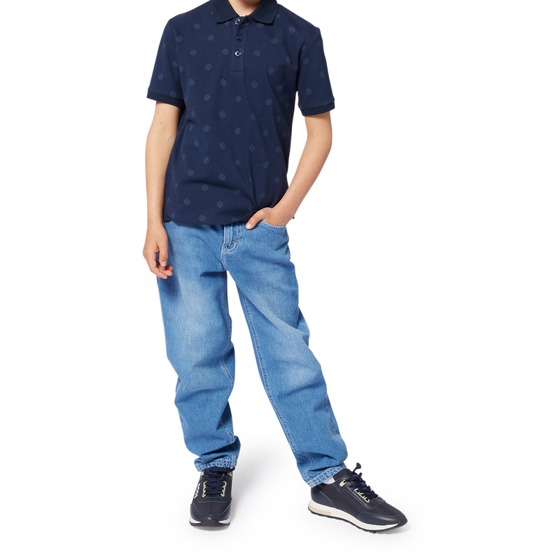 Polo met rechte snit en print BOSS 
                        BOY