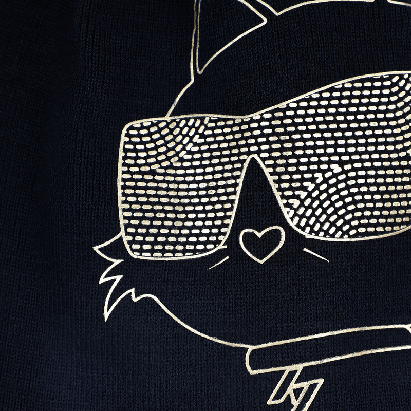 Gebreide muts met pompon KARL LAGERFELD KIDS 
                        GIRL