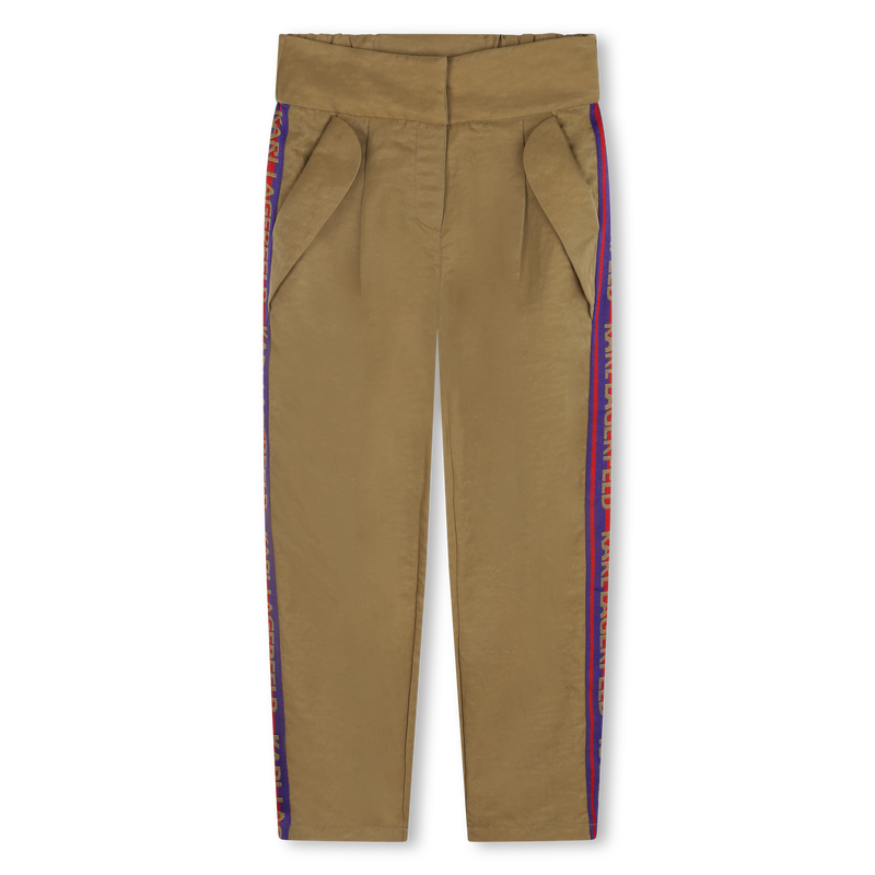 Broek met gestreepte biezen KARL LAGERFELD KIDS 
                        GIRL