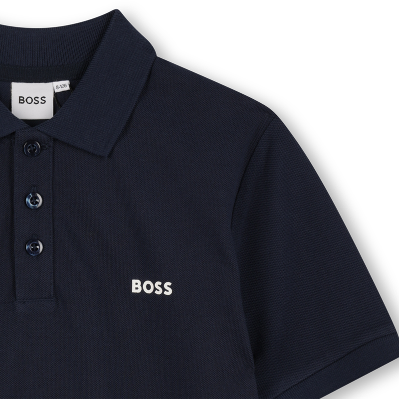 Katoenen polo met logo BOSS 
                        BOY