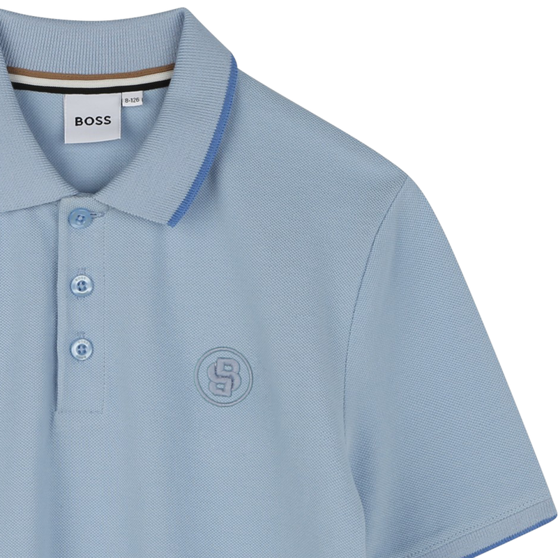 Katoenen polo met rechte snit BOSS 
                        BOY