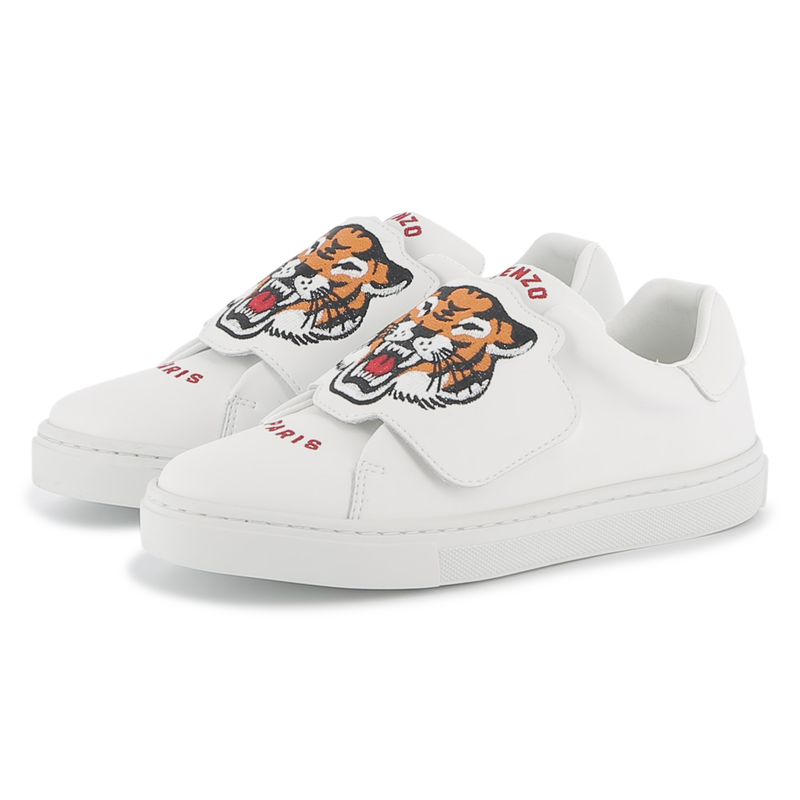 Leren sneakers met klittenband