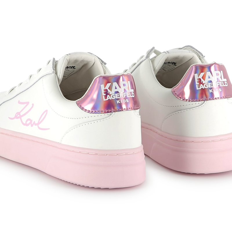 Leren sneakers met veters KARL LAGERFELD KIDS 
                        GIRL