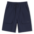 Fleece bermuda shorts, MARINE, hi-res