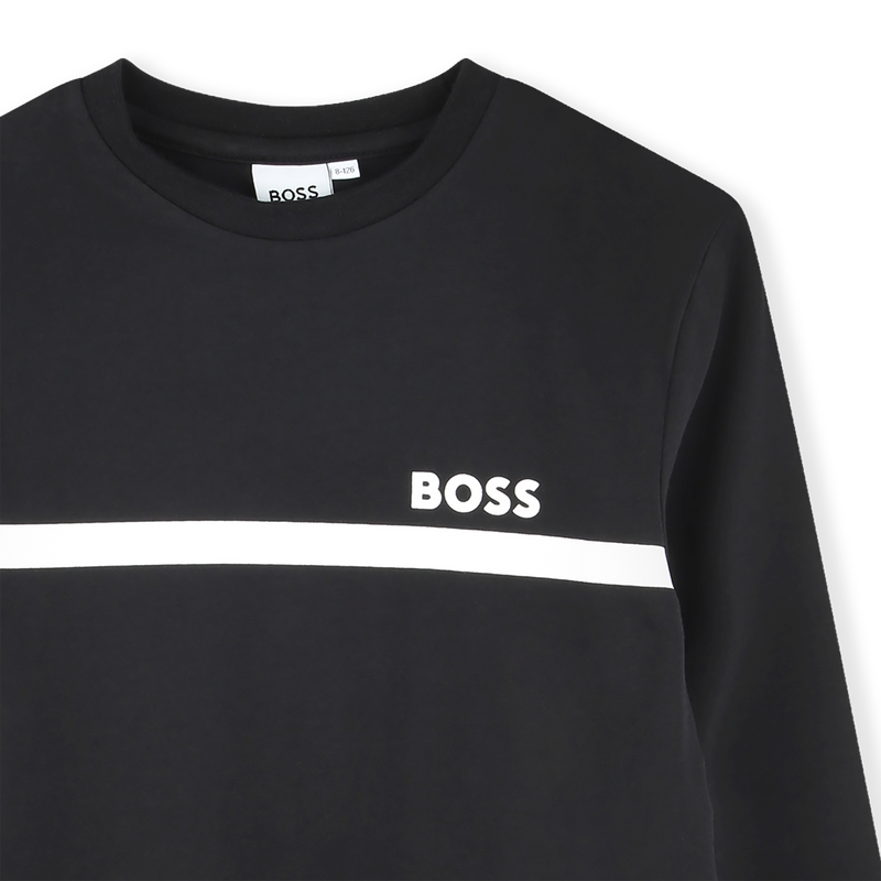 T-SHIRT MET LANGE MOUWEN BOSS 
                        BOY