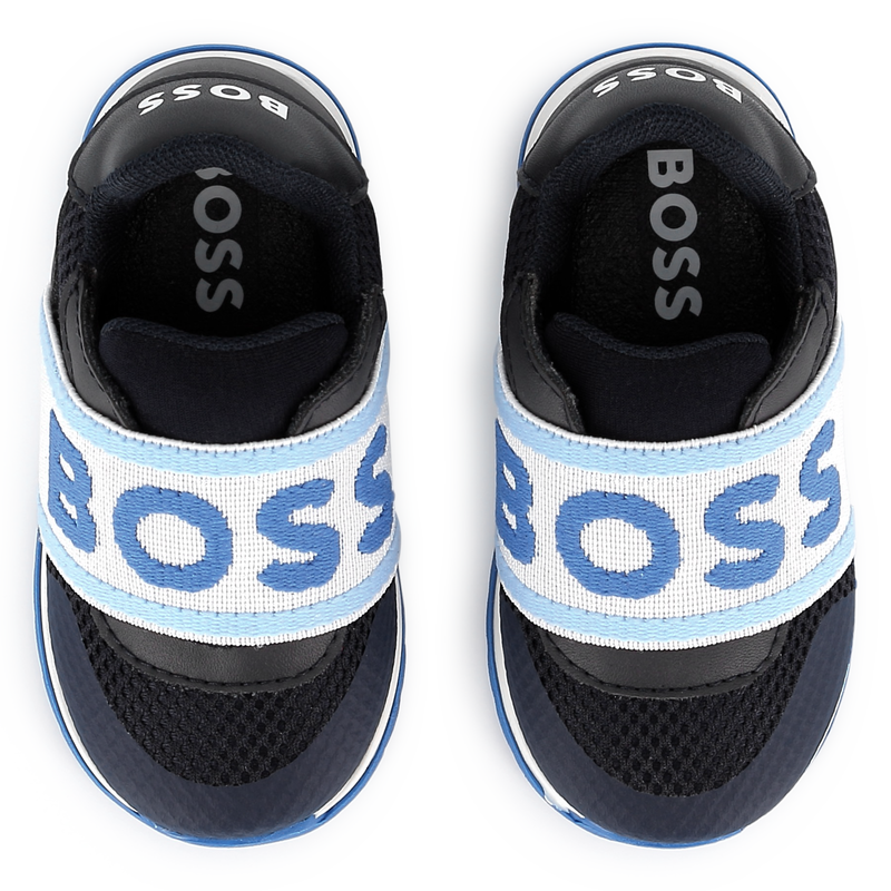 Sneakers met leer en visnet BOSS 
                        BOY
