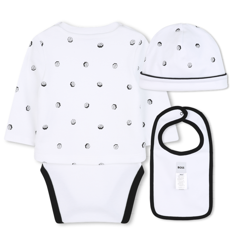 Set rompertjes, slabbetje en muts BOSS 
                        BOY