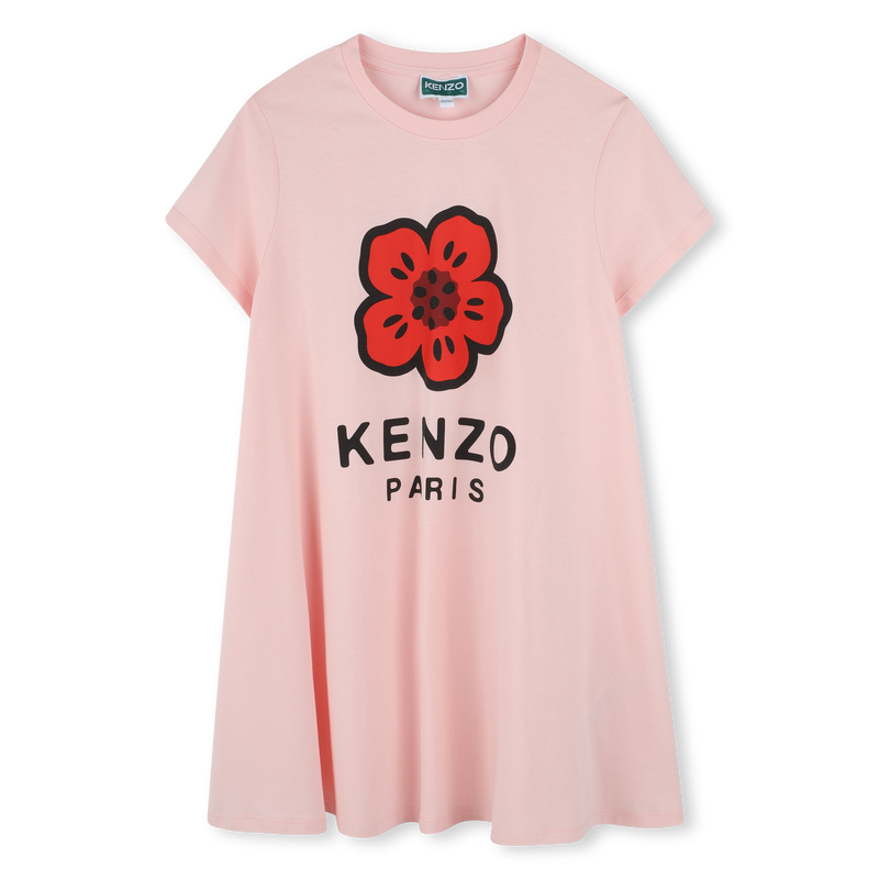 Wijd uitlopende jurk met print KENZO KIDS 
                        GIRL