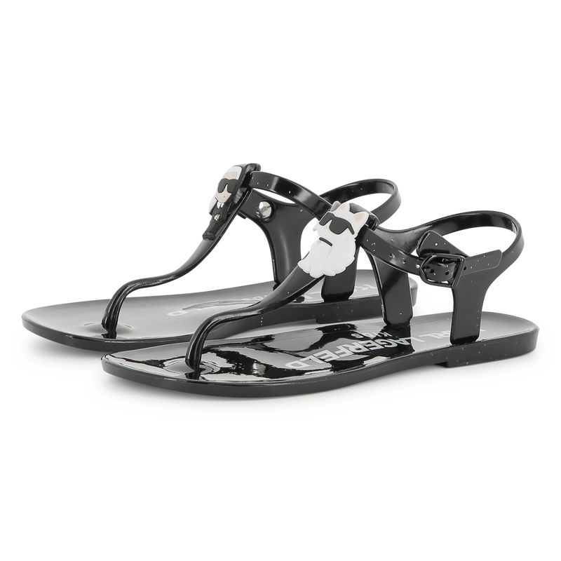 Sandalen met gespen en badge KARL LAGERFELD KIDS 
                        GIRL